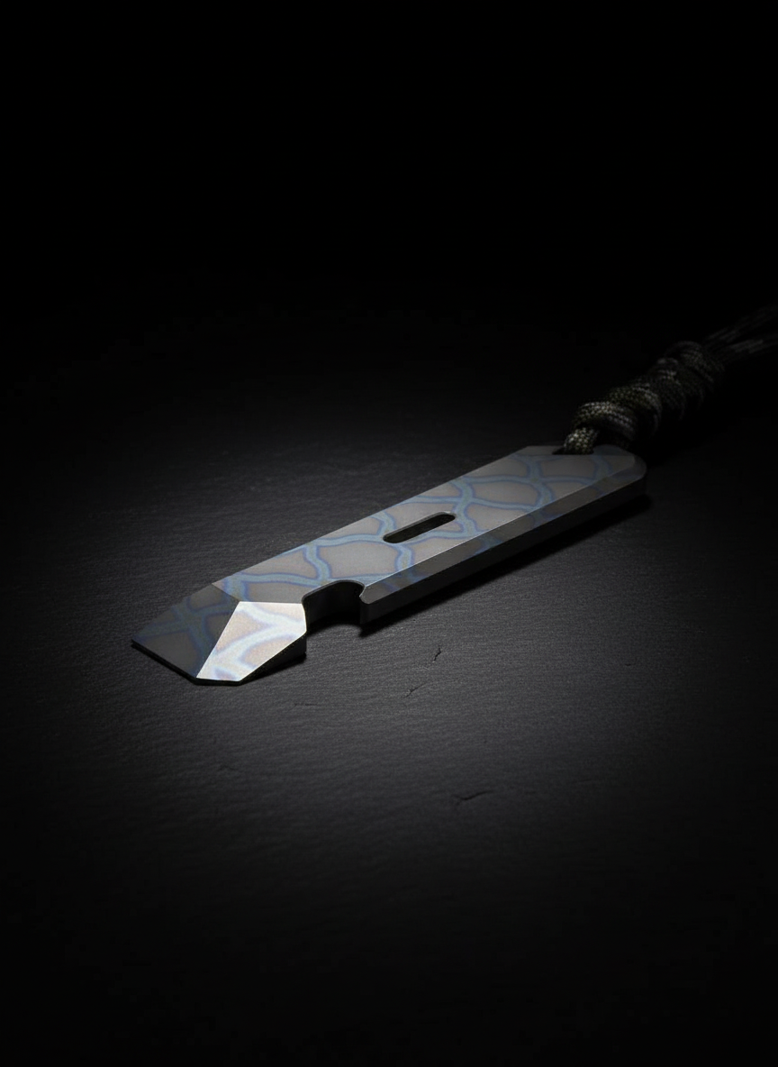 Titanium Pry Bar with Bottle Opener & Glow Slot · 92 mm