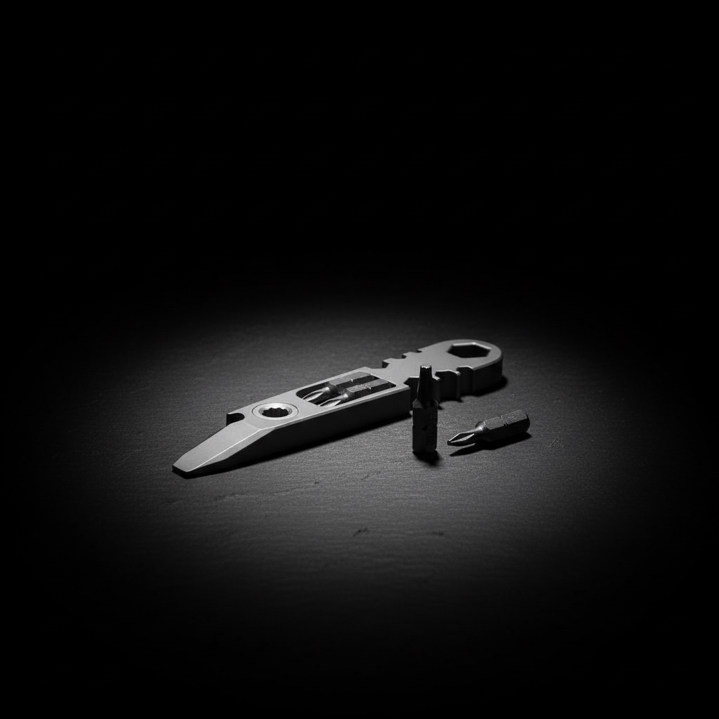 Titanium Pry Bar with Bit Storage & Wrench Head · 112 mm