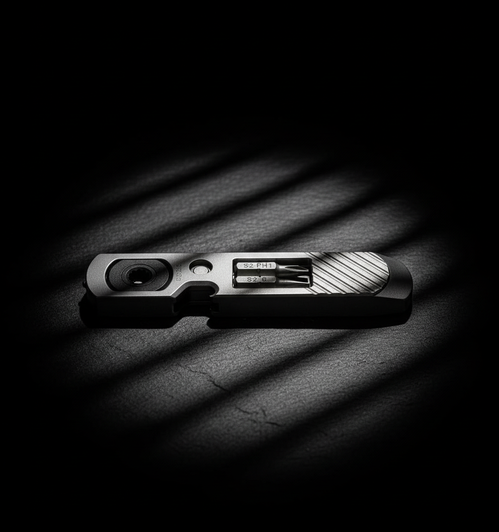 Titanium Ratchet Bit Driver & Pry Bar · 108 mm