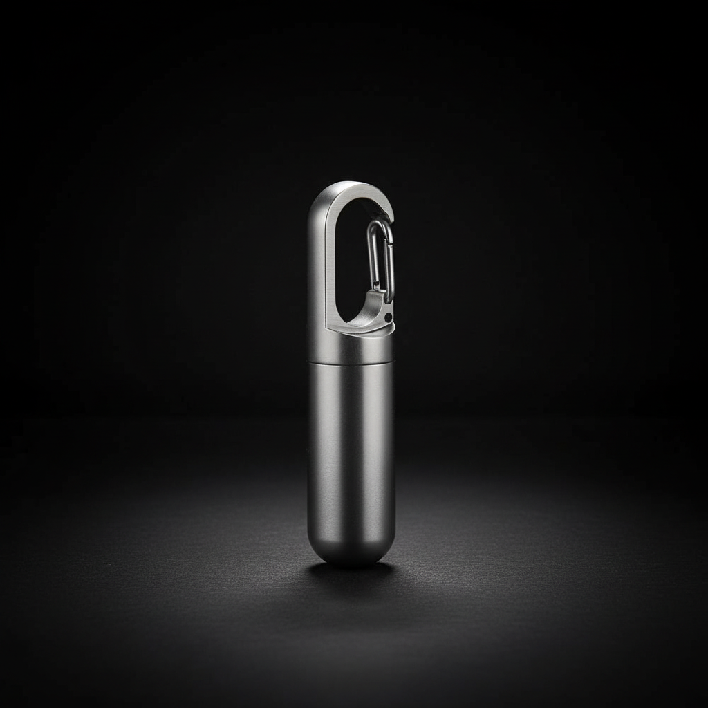 Titanium Keychain Pill Canister · S or L