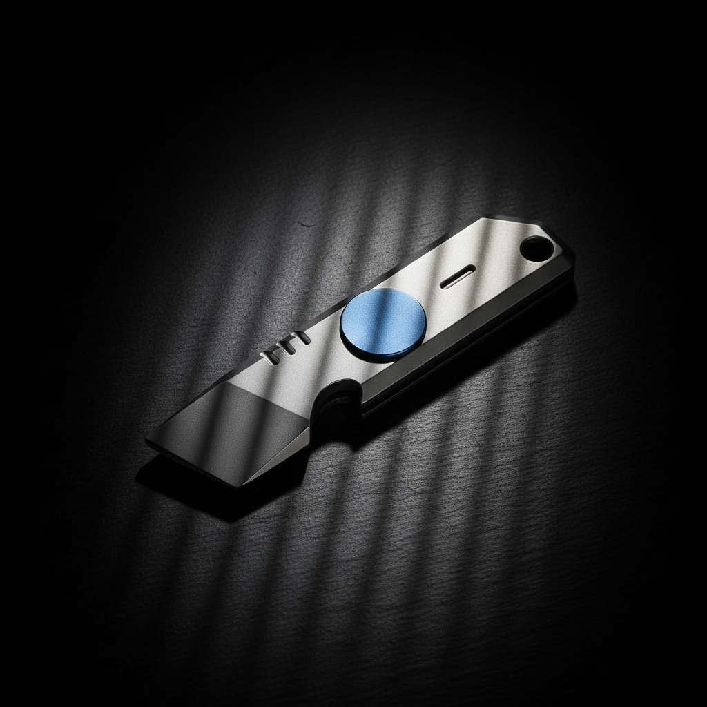 Titanium Fidget Spinner Pry Bar with Bottle Opener · 84 mm