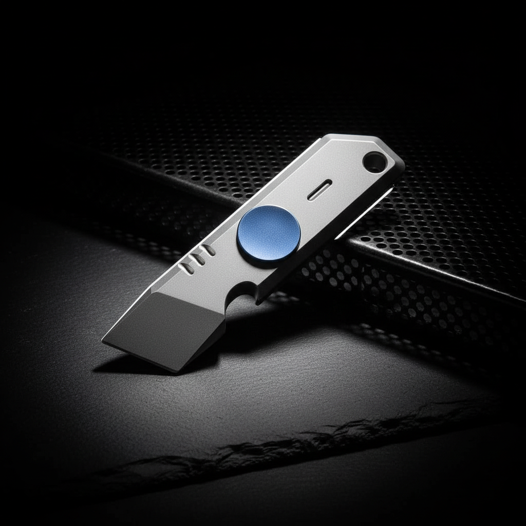 Titanium Fidget Spinner Pry Bar with Bottle Opener · 84 mm