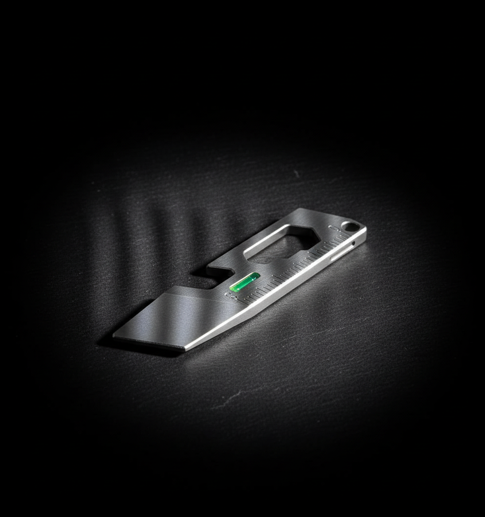 Thin Titanium Keychain Pry Bar with Ruler · 54 mm
