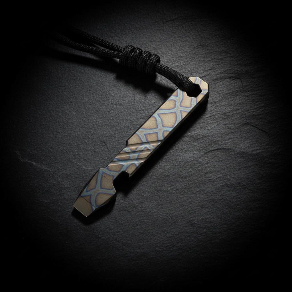 Titanium Pry Bar with Bottle Opener & Hex Wrench · 100 mm