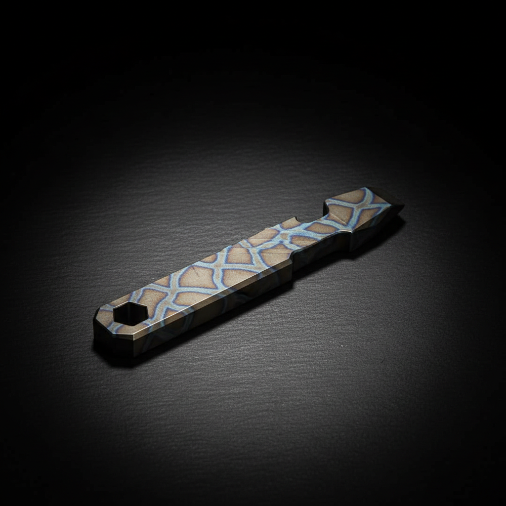Titanium Pry Bar with Bottle Opener & Hex Wrench · 100 mm