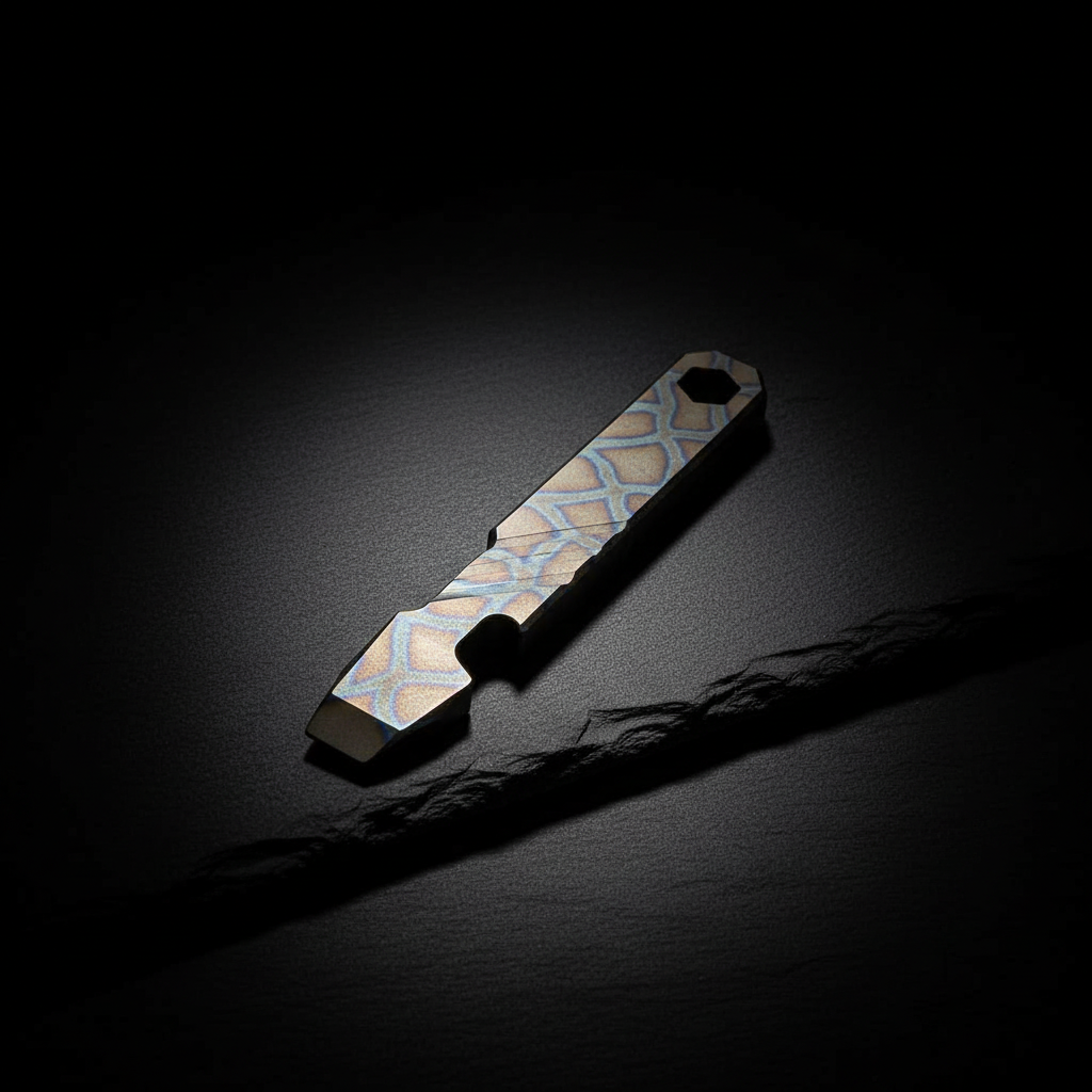 Titanium Pry Bar with Bottle Opener & Hex Wrench · 100 mm
