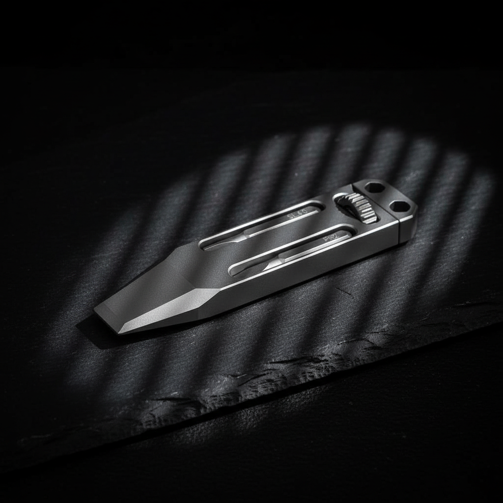 Titanium Pry Bar with Sliding Screwdriver & Bottle Opener · 71 mm