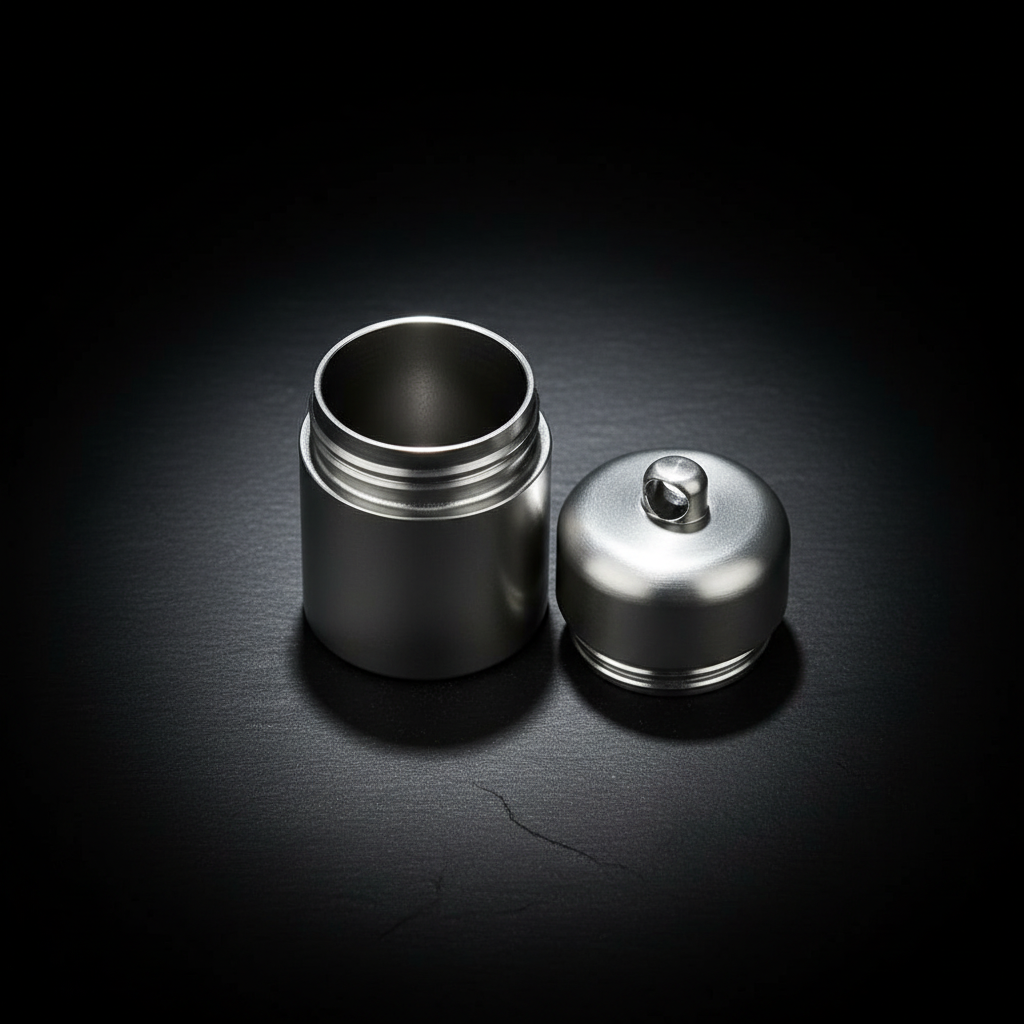 Airtight Titanium Keychain Canister · 23.6 mm