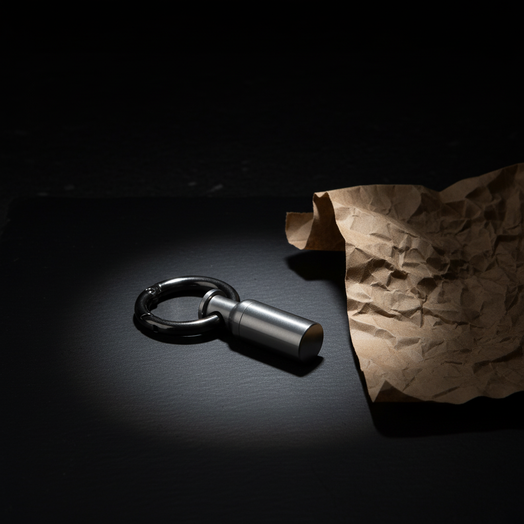 Mini Stainless Steel Keychain Canister · 34 mm