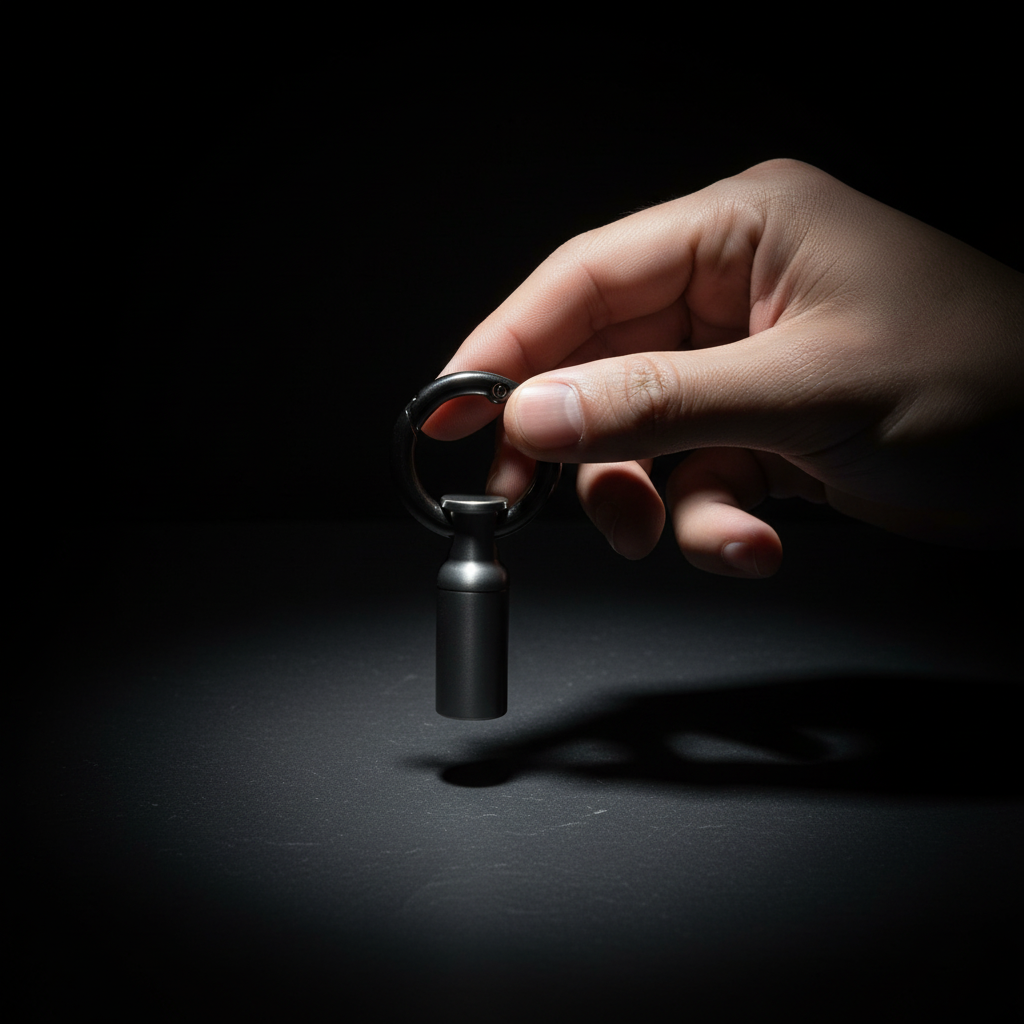 Mini Stainless Steel Keychain Canister · 34 mm