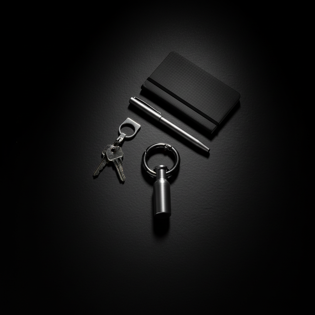 Mini Stainless Steel Keychain Canister · 34 mm
