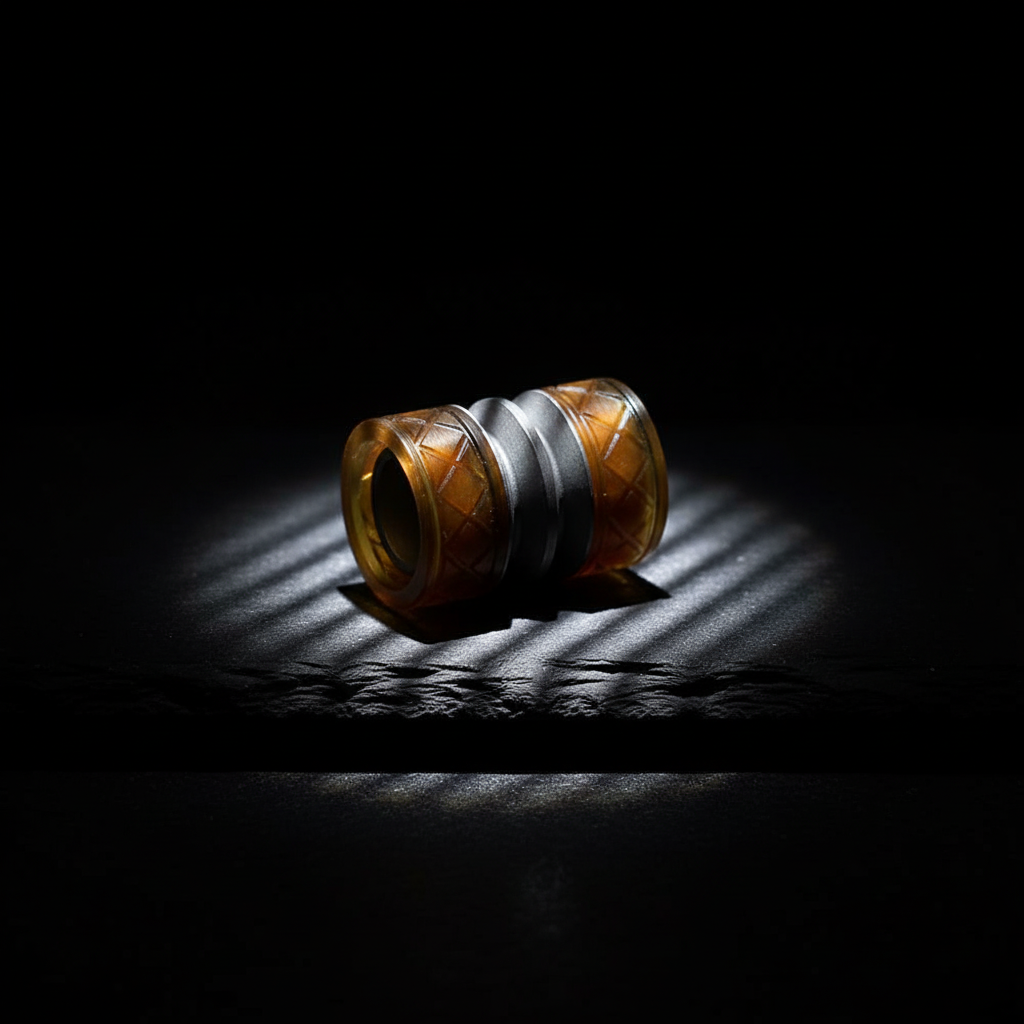 Diamond-Band Spool Bead · Bronze or Gray · 20 mm — Model A · Bronze