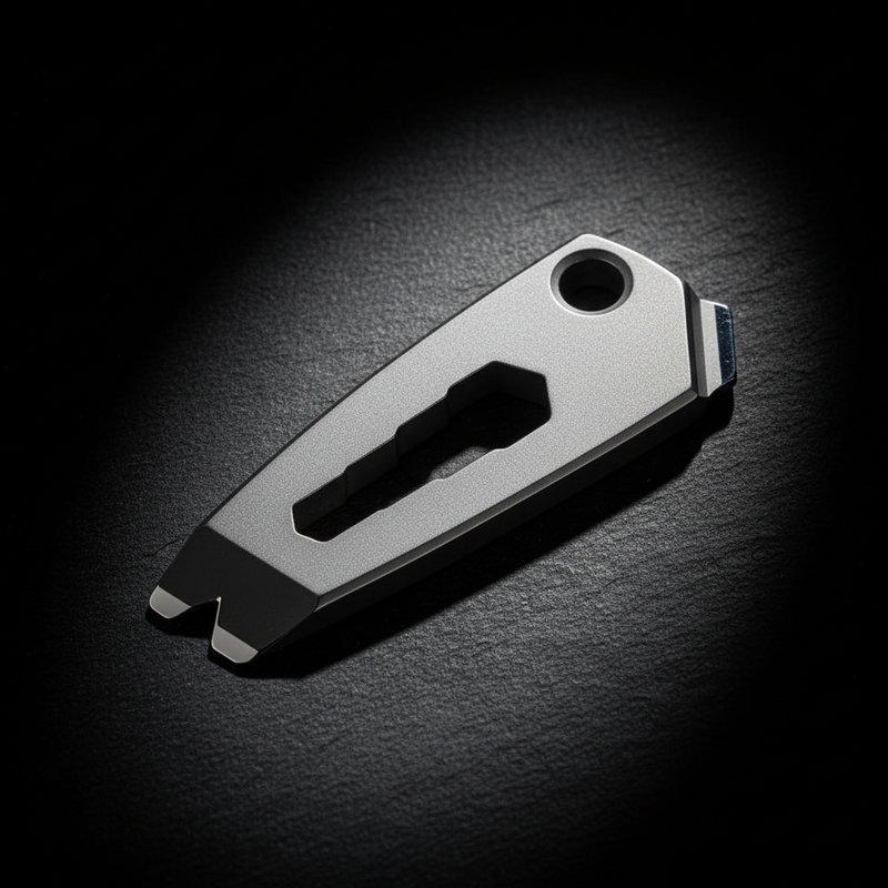 Titanium Mini Pry Bar with Nail Puller · Stonewash or Burnt · 42 mm — Stonewash
