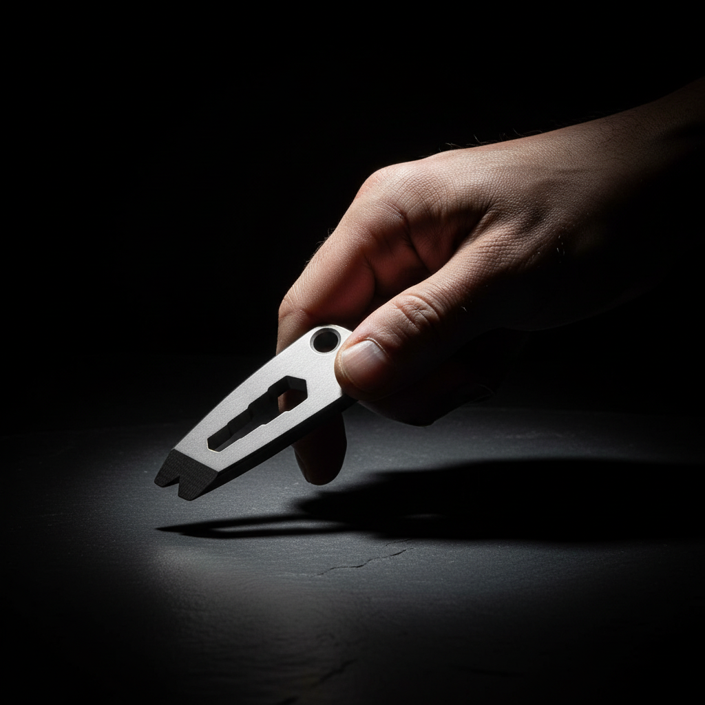 Titanium Mini Pry Bar with Nail Puller · Stonewash or Burnt · 42 mm