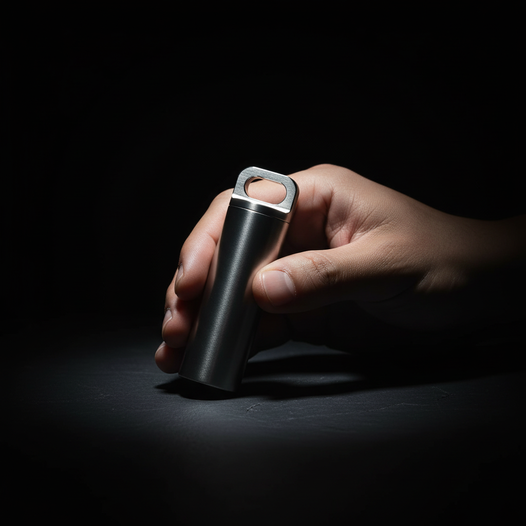 Ultralight Titanium Keychain Capsule · 39 mm, 6.5 g