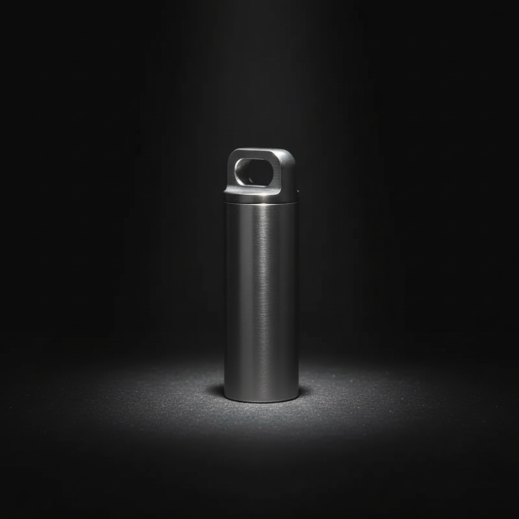 Ultralight Titanium Keychain Capsule · 39 mm, 6.5 g