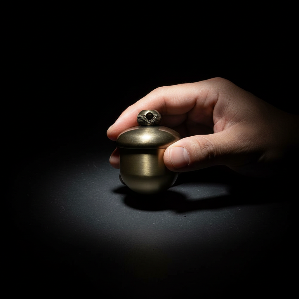 Solid Brass Acorn Keychain Container