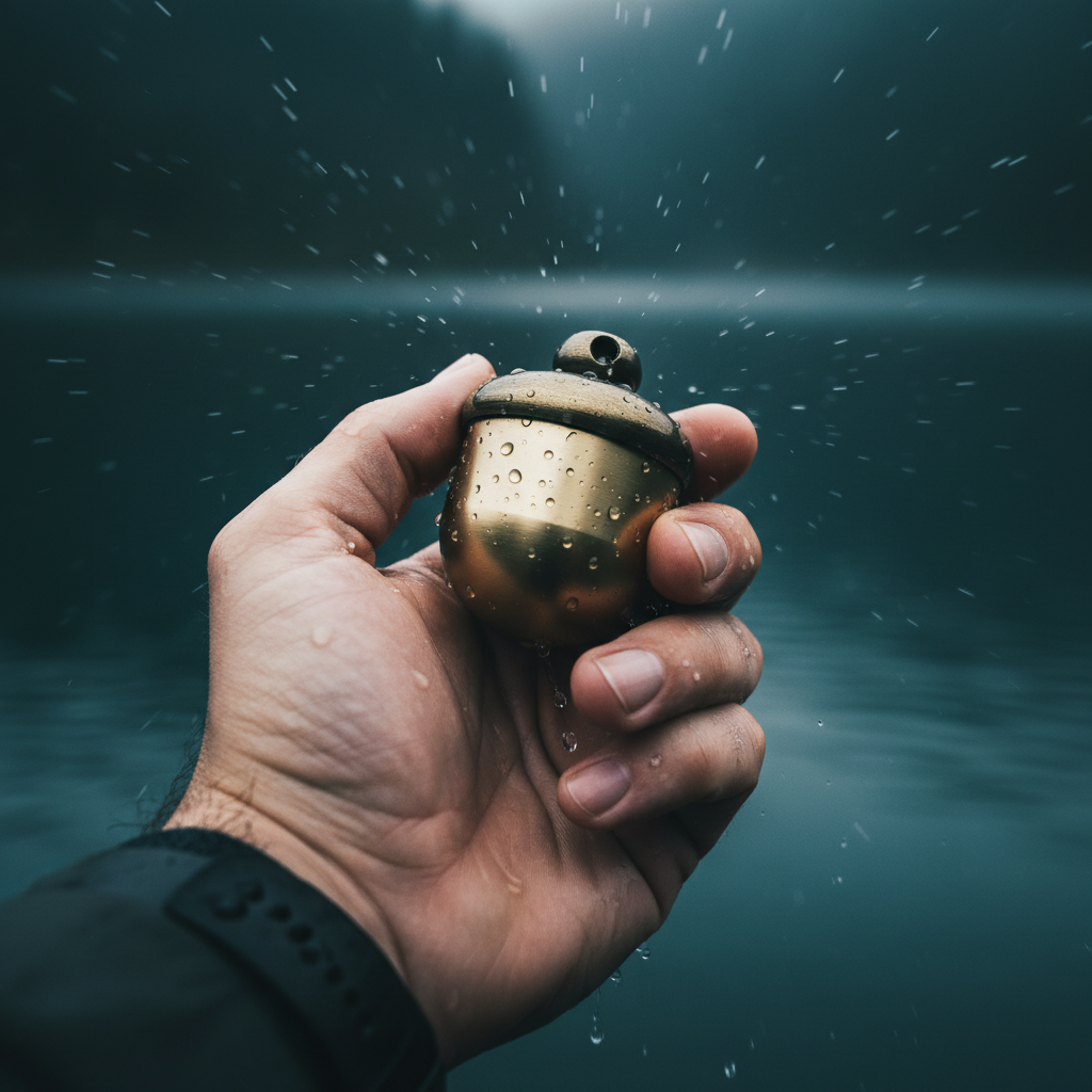 Solid Brass Acorn Keychain Container