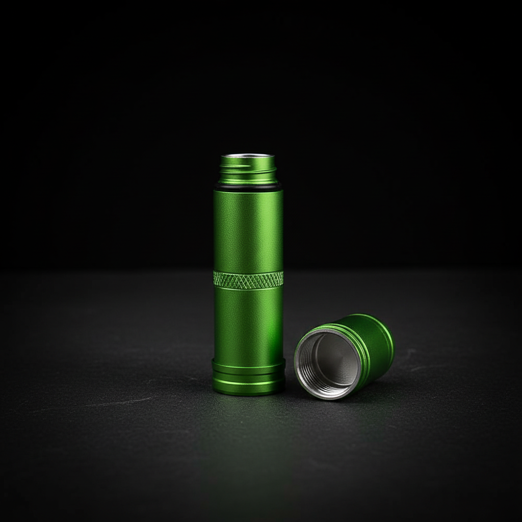 Waterproof Aluminum Keychain Container · 76 mm