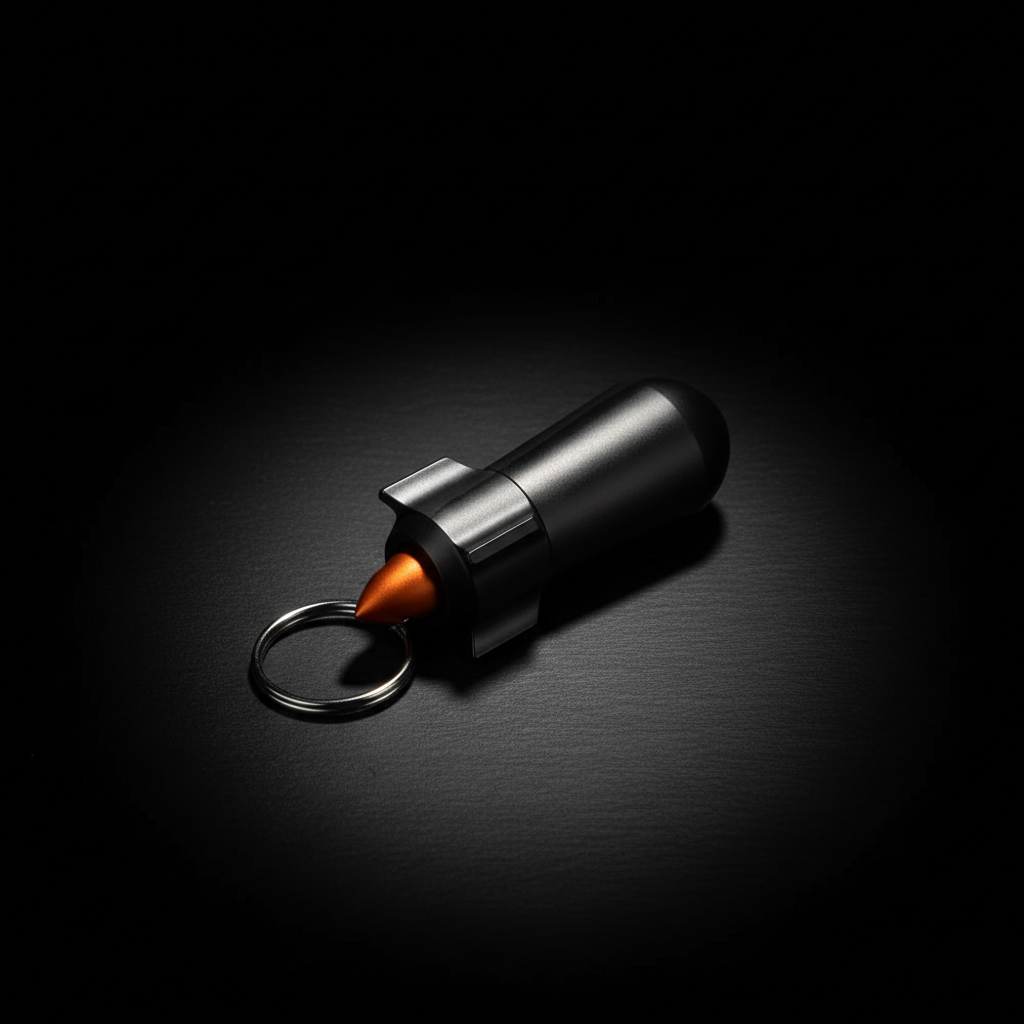 Rocket-Shaped Waterproof Aluminum Keychain Capsule · 45 mm — Model B
