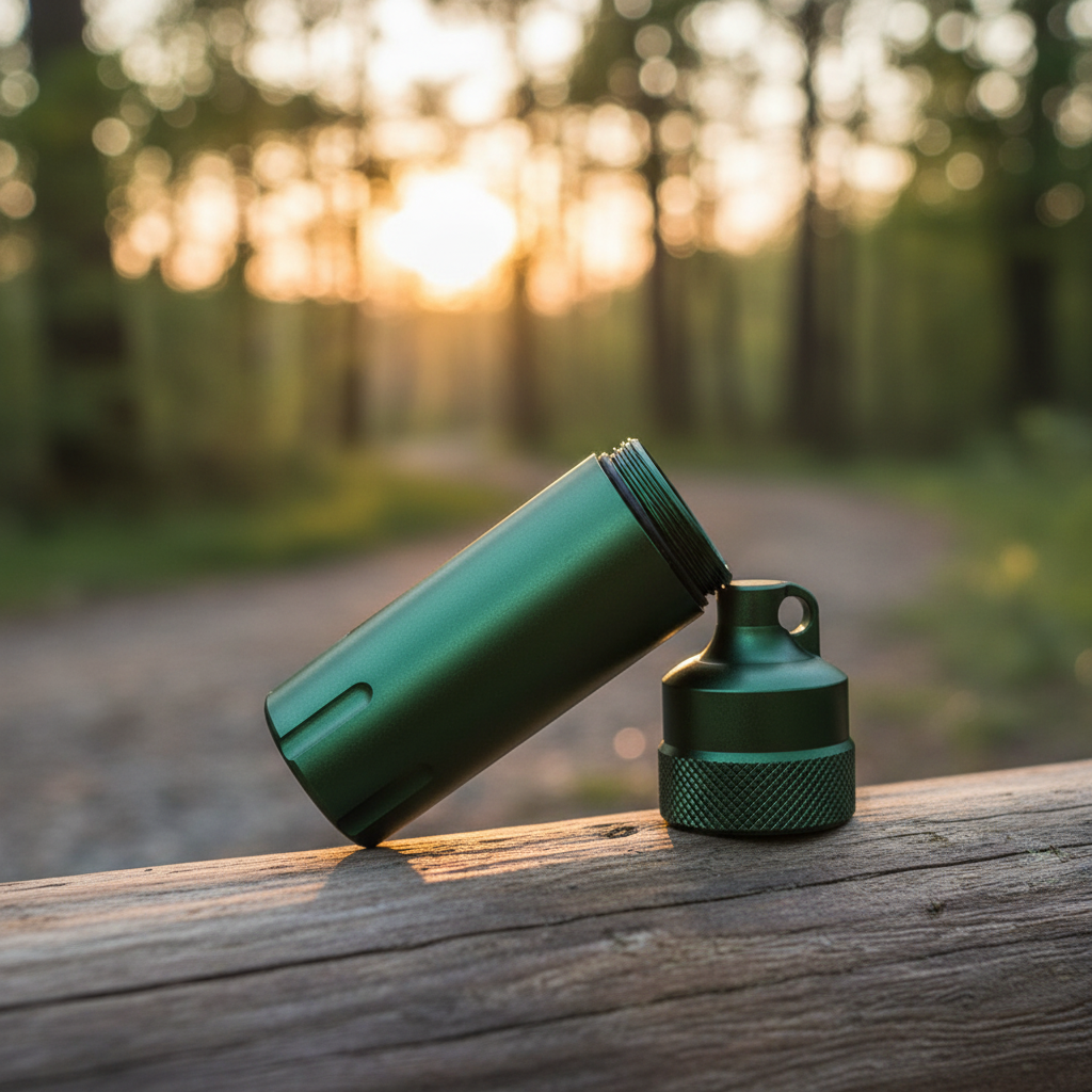 Small Waterproof Aluminum Keychain Capsule