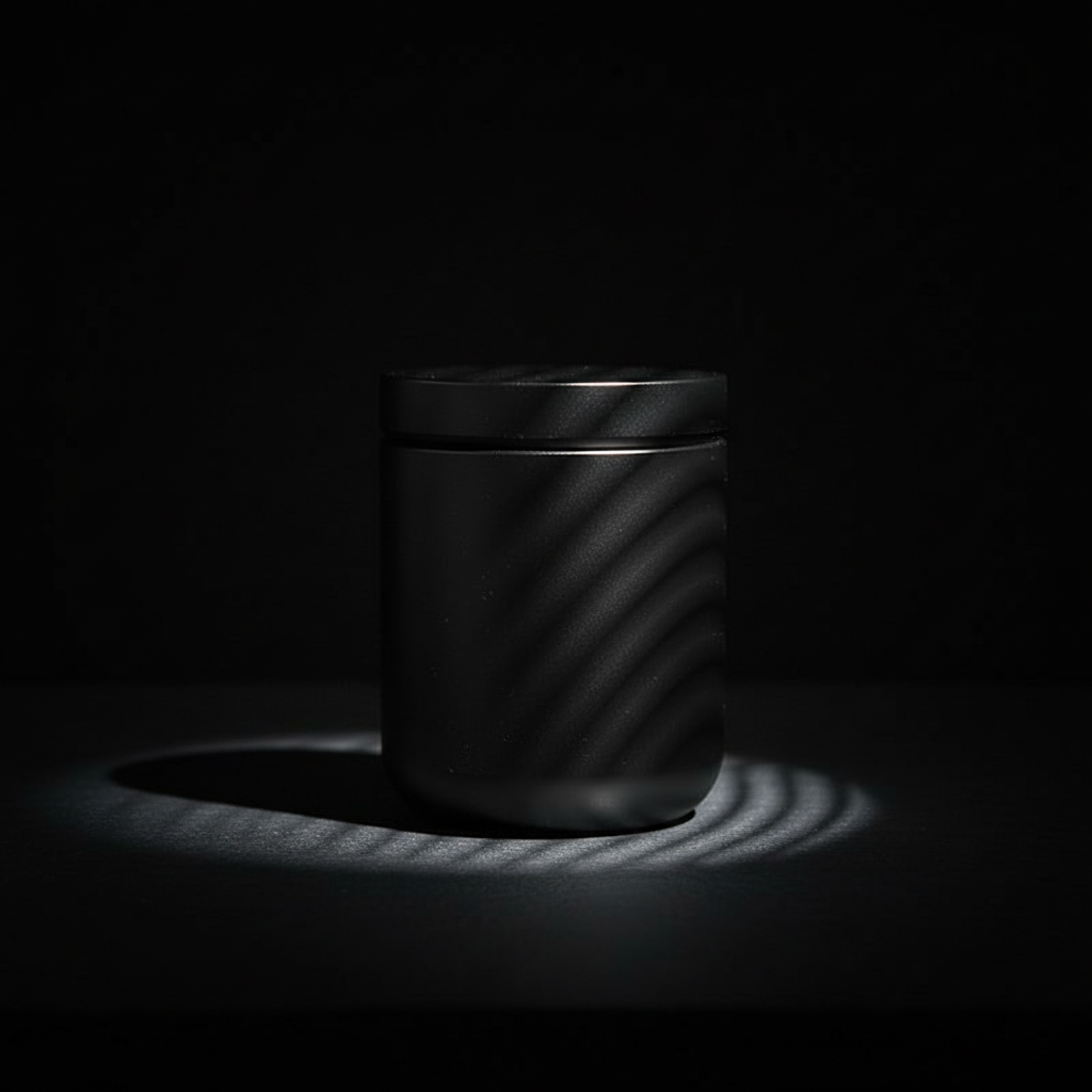 Aluminum Storage Tin with Screw Lid · 65 mm — Black