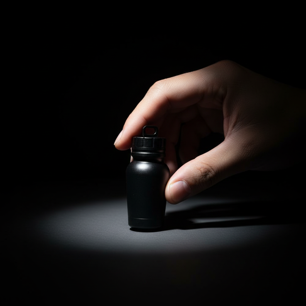 Waterproof Aluminum Keychain Canister · 66 mm