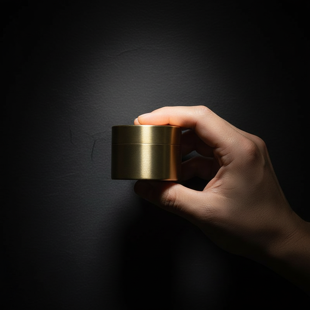 Solid Brass Screw-Top Container · S, M, L