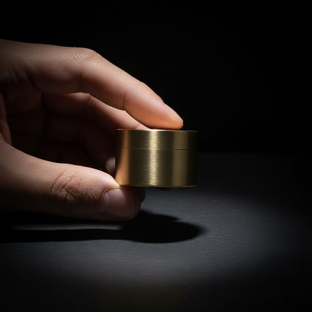 Solid Brass Screw-Top Container · S, M, L