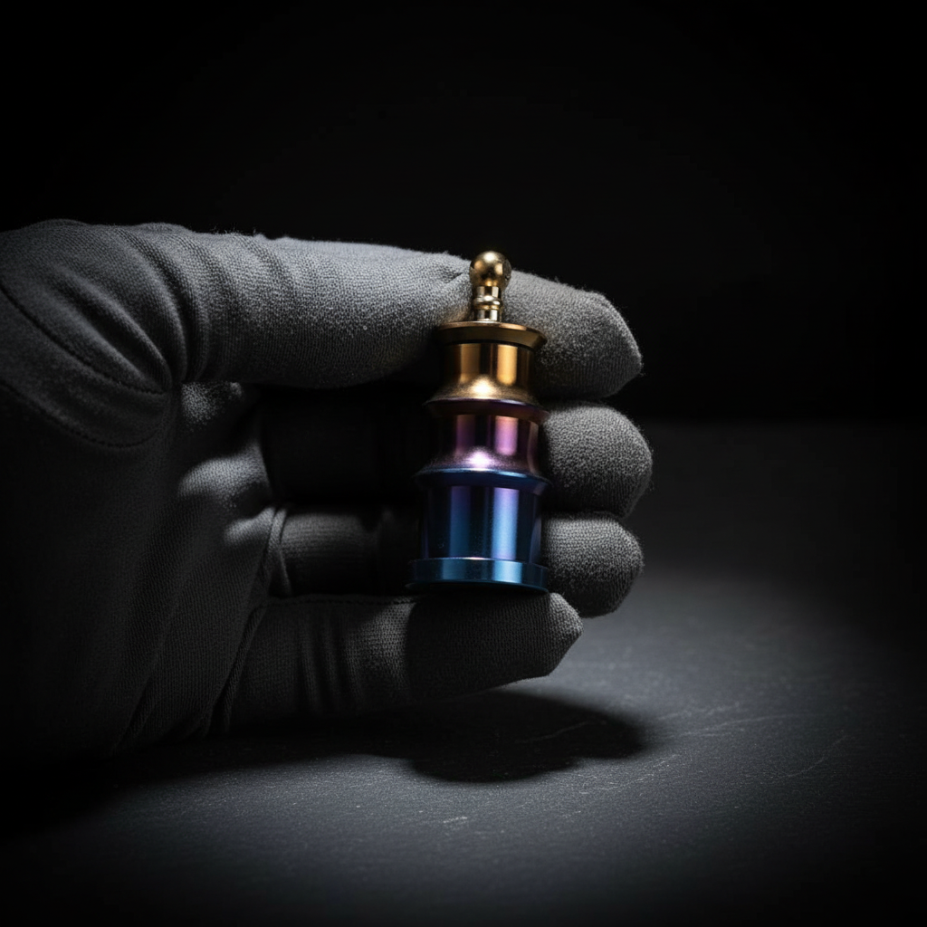 Titanium Pagoda Keychain Container · 45 mm