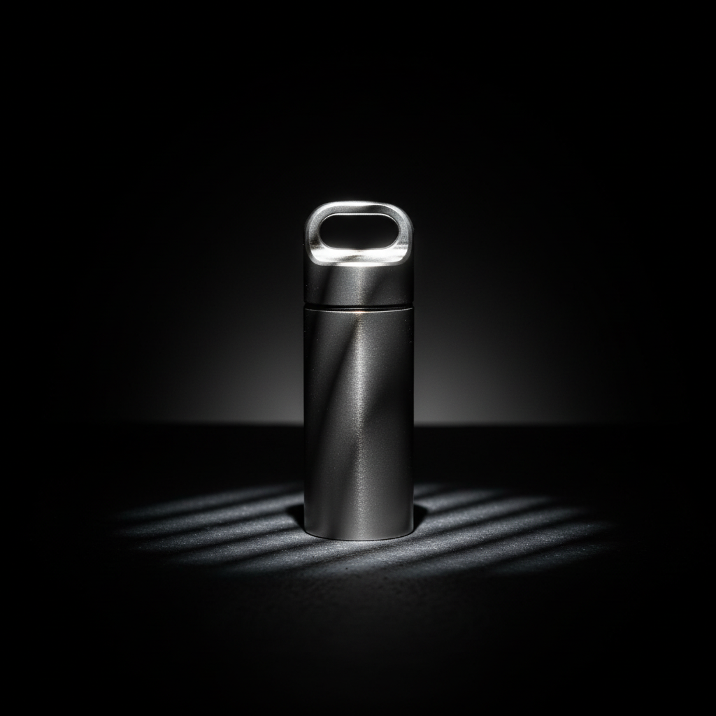 Brushed Stainless Steel Keychain Canister · S, M, L — M