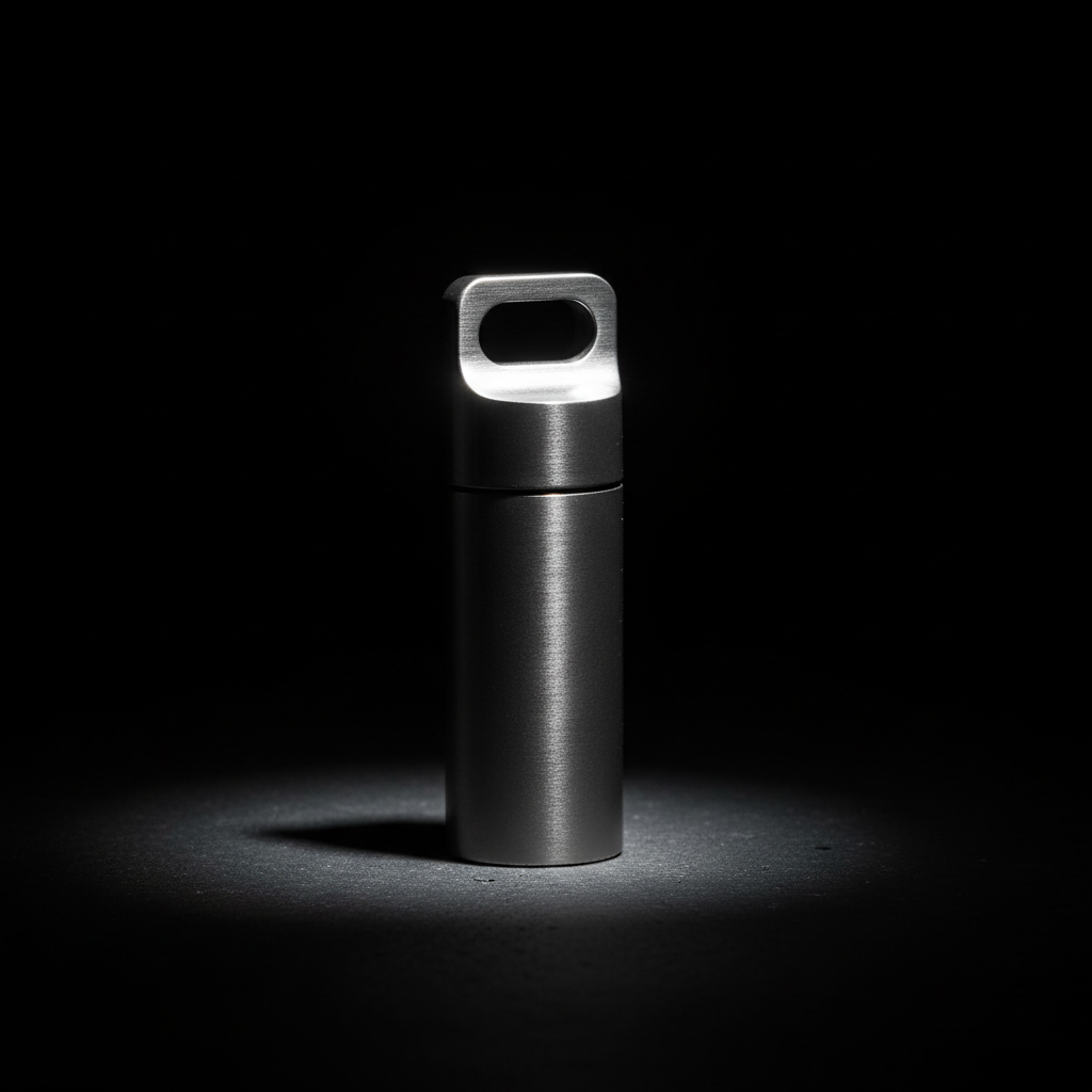 Brushed Stainless Steel Keychain Canister · S, M, L — S