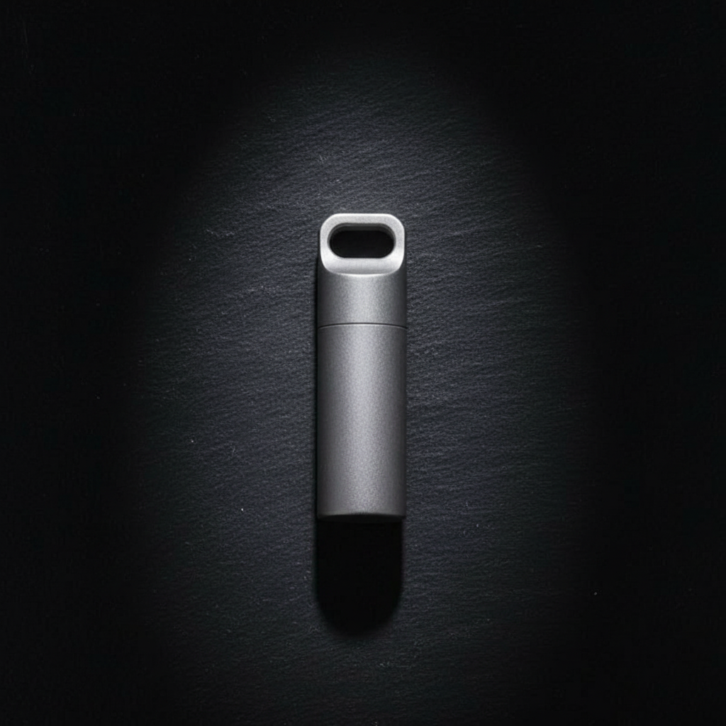 Gray Titanium Keychain Canister · S, M, L