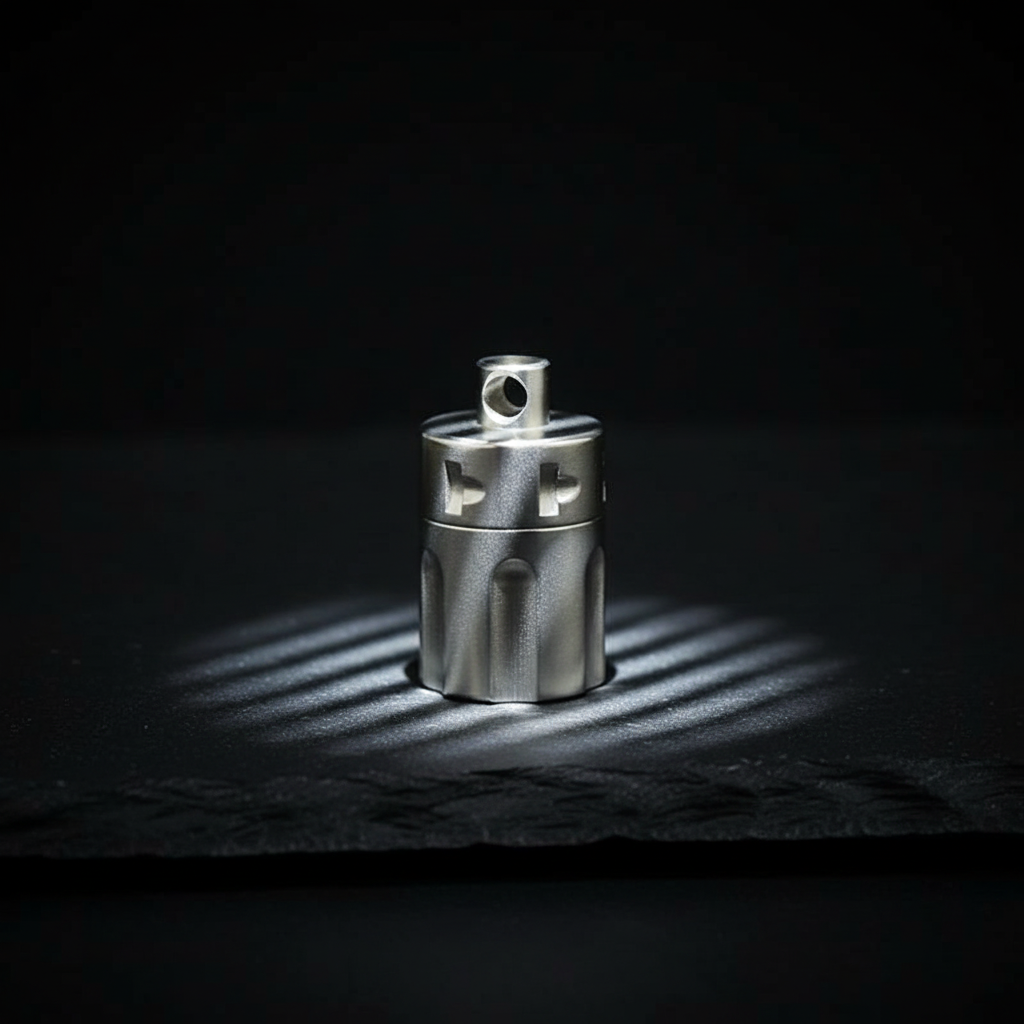 Mini Titanium Keychain Canister · 26 mm