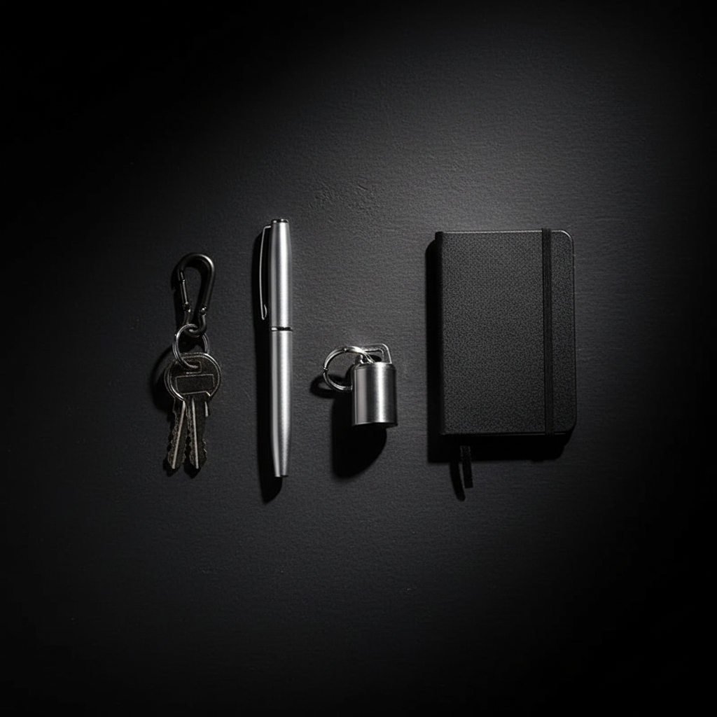 Tiny Titanium Keychain Capsule · 23 mm