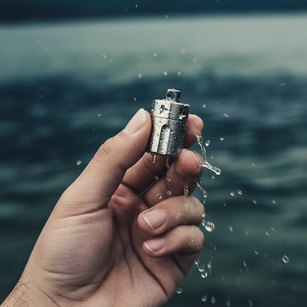Mini Titanium Keychain Canister · 26 mm