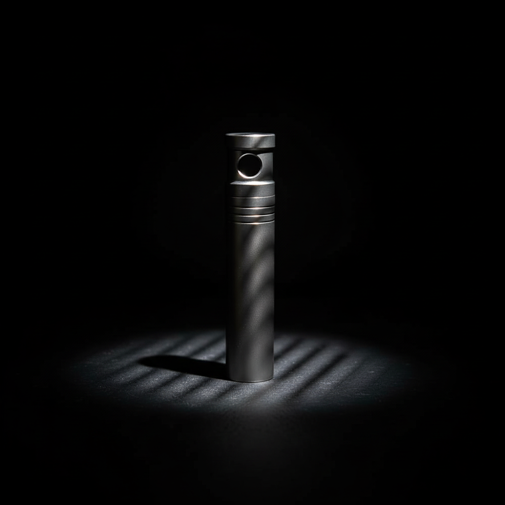 Slim Titanium Keychain Canister · 50 mm