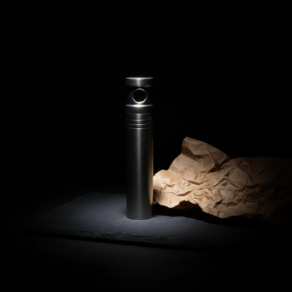 Slim Titanium Keychain Canister · 50 mm