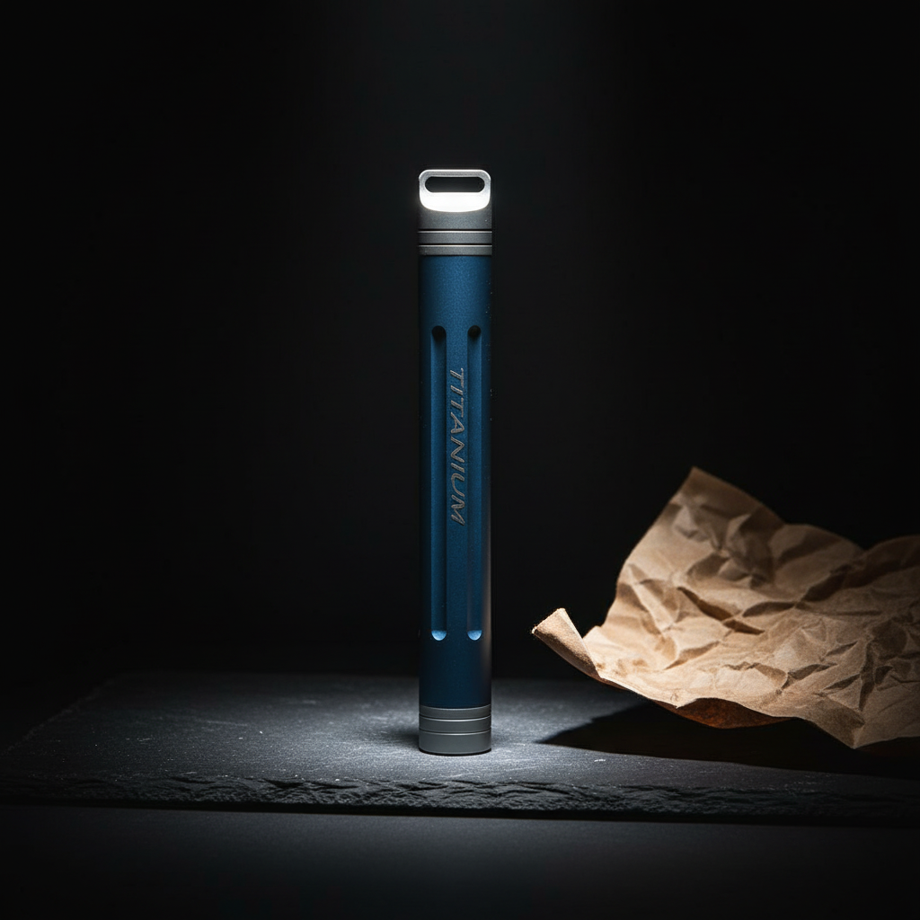 Titanium Toothpick Holder · Gray or Blue · 78 mm