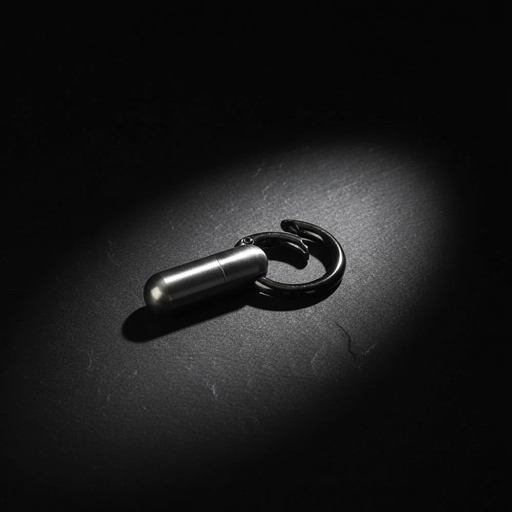 Mini Titanium Waterproof Keychain Capsule · 34 mm