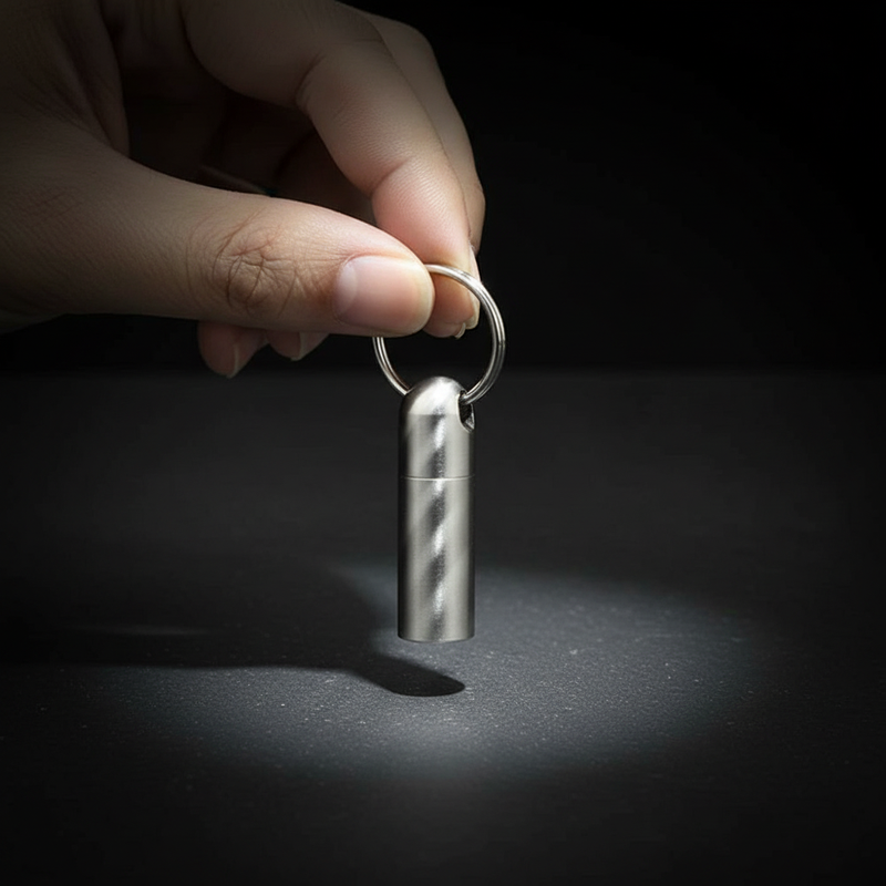 Titanium Keychain Vial · 40 mm