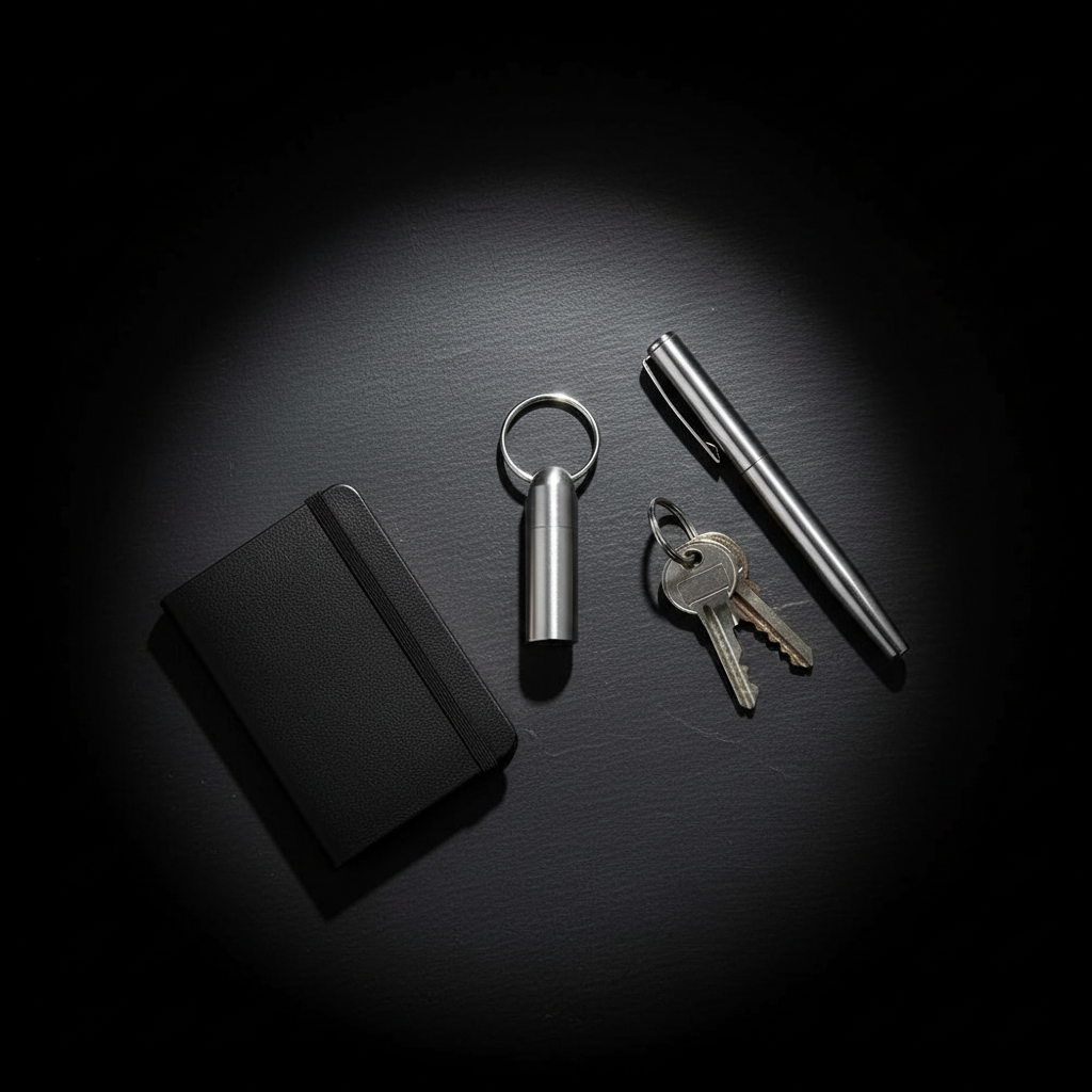 Titanium Keychain Vial · 40 mm