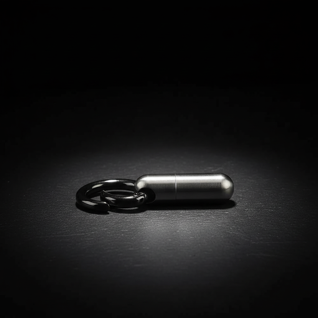Mini Titanium Waterproof Keychain Capsule · 34 mm