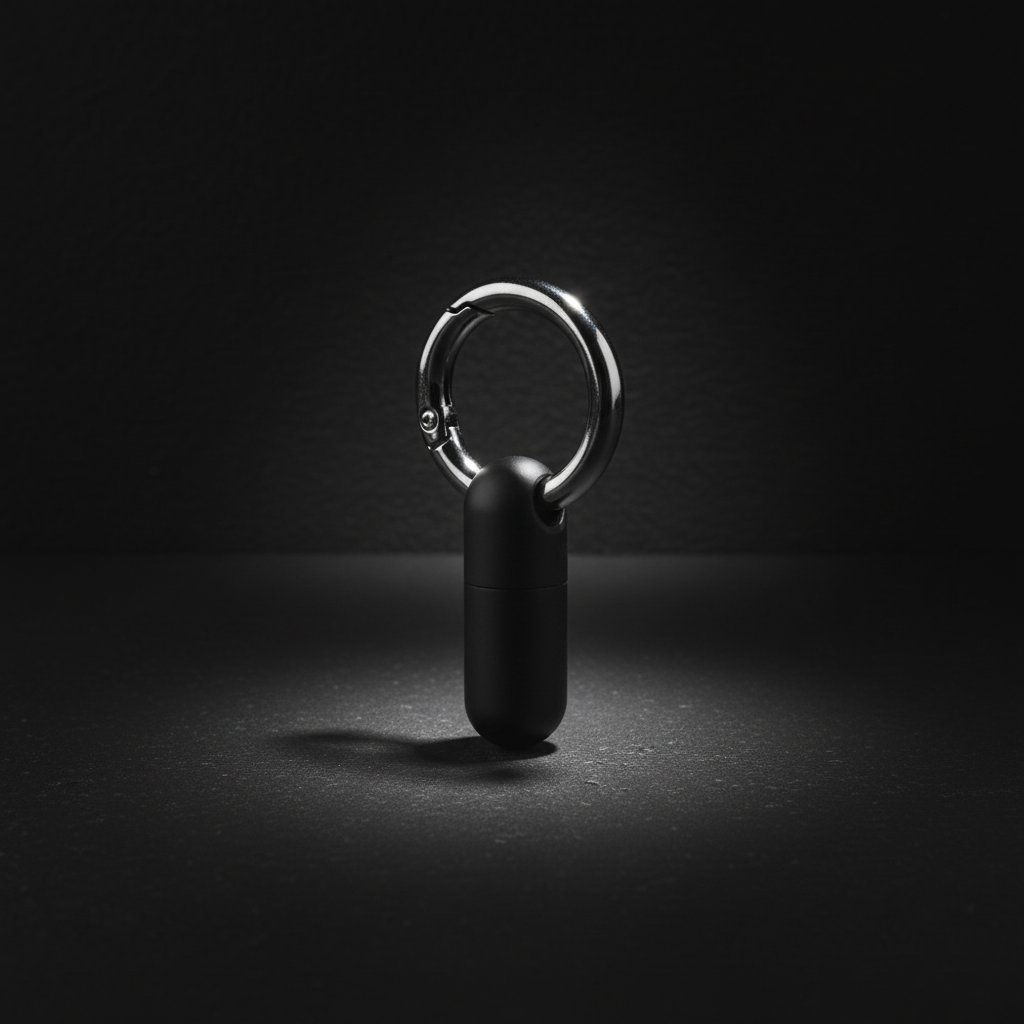 Titanium Keychain Pill Vial · Silver, Black or Colourful