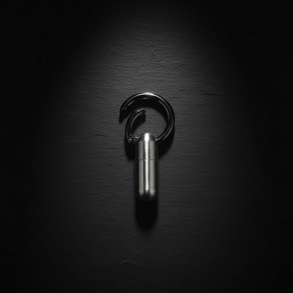 Mini Titanium Waterproof Keychain Capsule · 34 mm