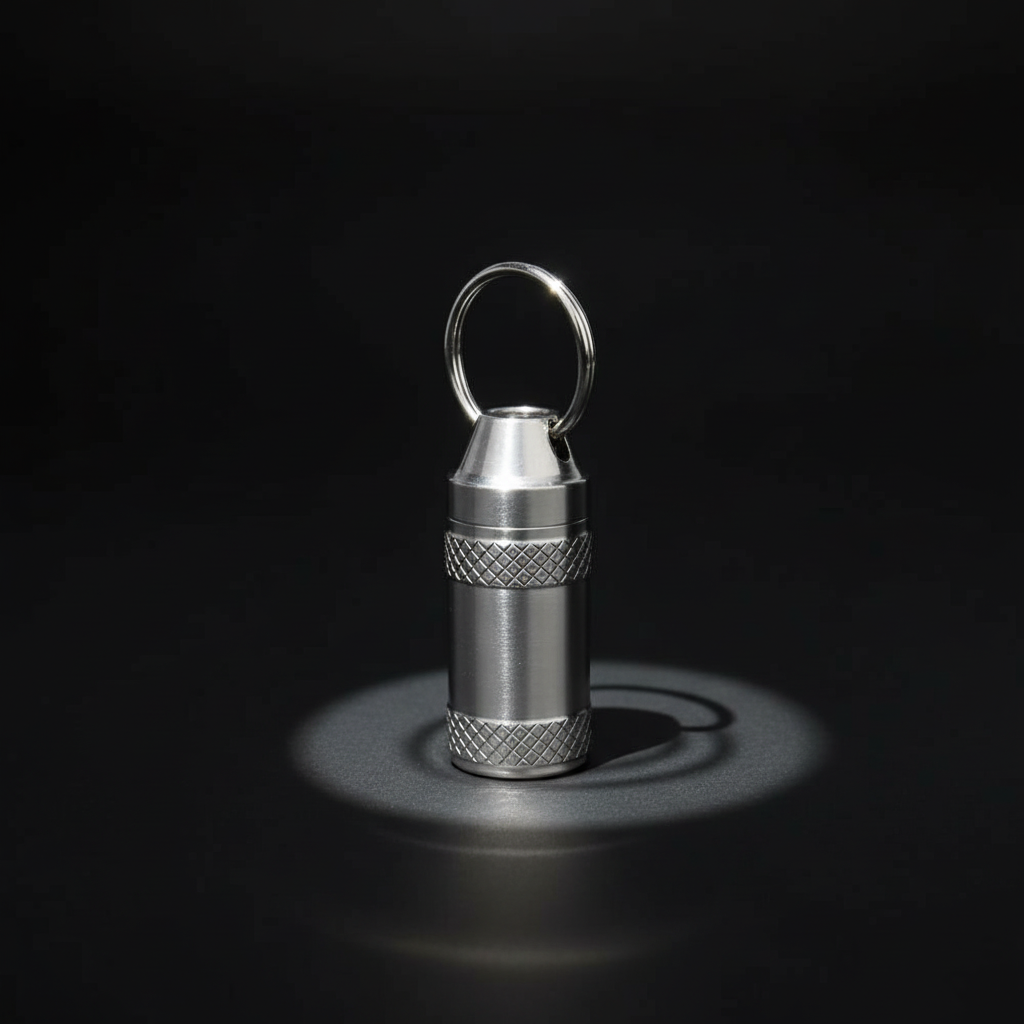 Titanium Keychain Capsule · 35 mm