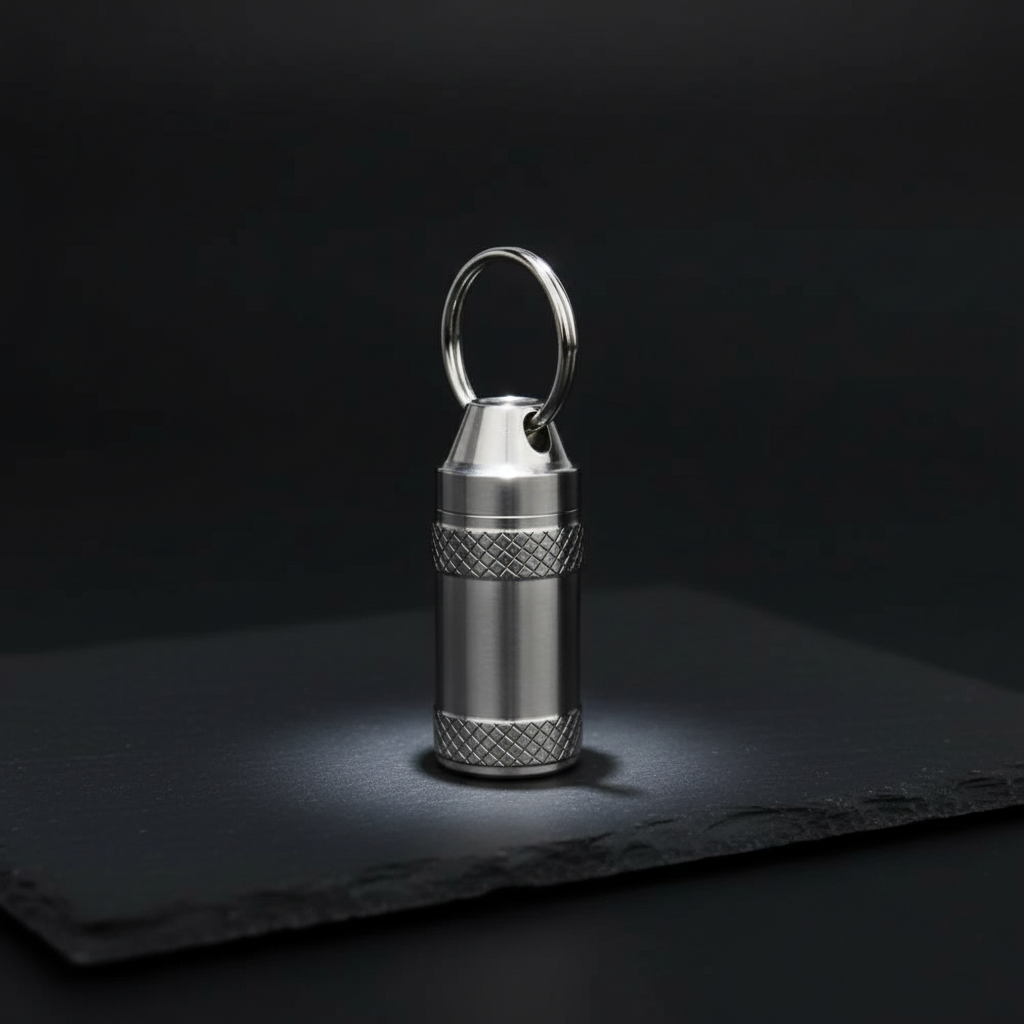 Titanium Keychain Capsule · 35 mm