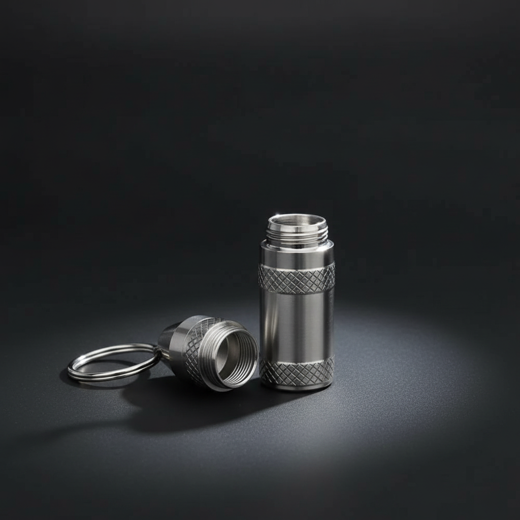 Titanium Keychain Capsule · 35 mm