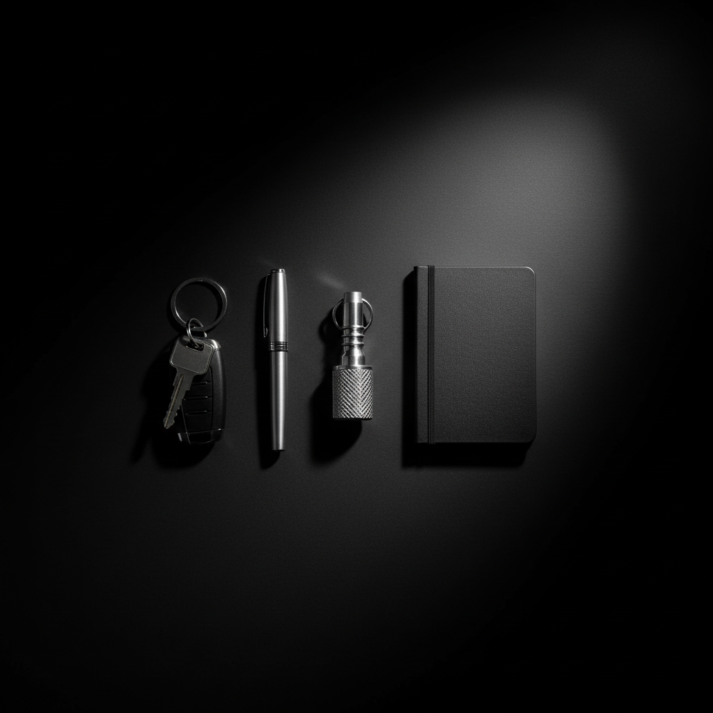 Titanium Mini Keychain Container · 46.5 mm