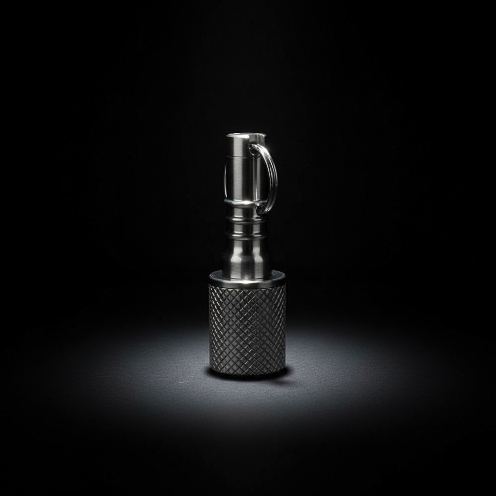 Titanium Mini Keychain Container · 46.5 mm